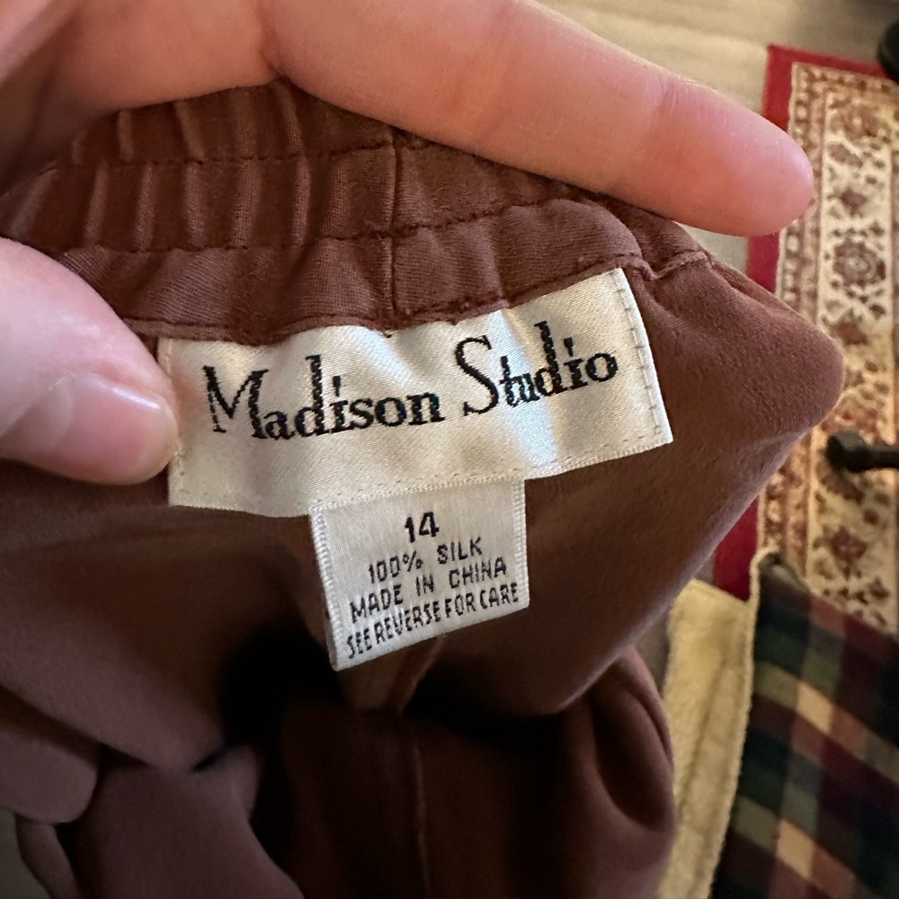 Vintage, 100% silk high-waisted pants - Picture 3 of 3